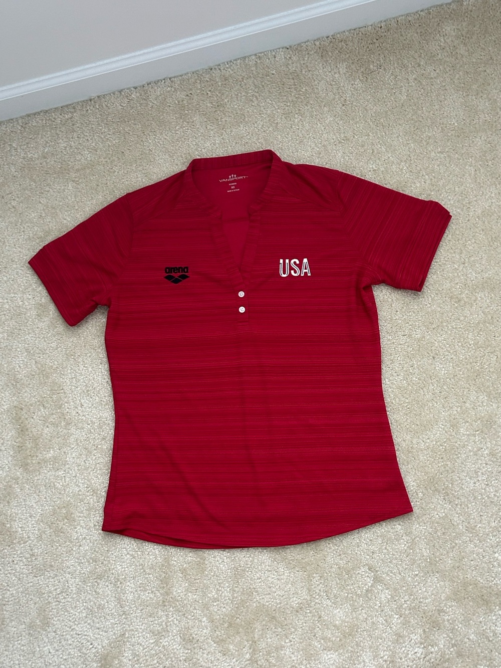 USA Red Performance Polo with Arena Logo